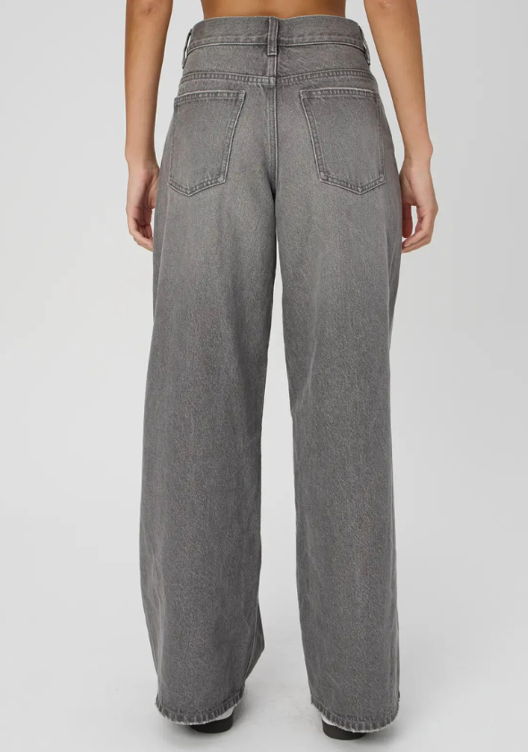 Dark Grey Wide-Leg Jeans