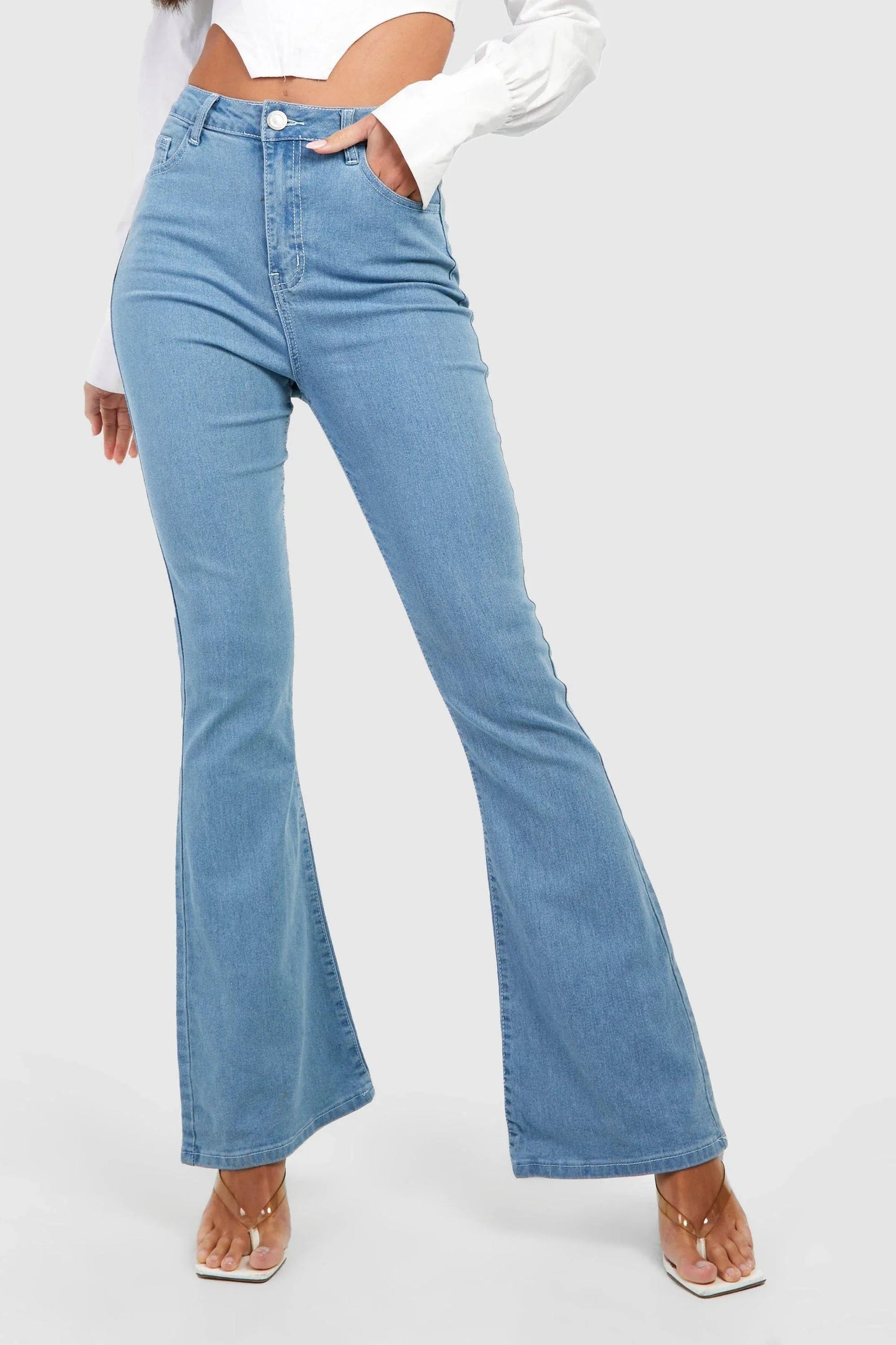 Baby Blue Bootcut Flare Jeans - UrbanClubCo.