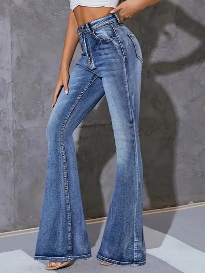 Blue Sturdy Wash Flare Bootleg Jeans