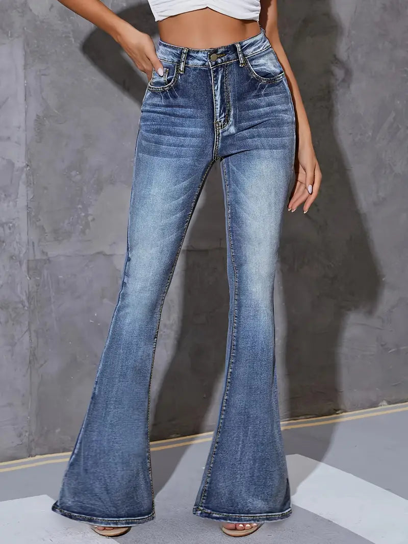 Blue Sturdy Wash Flare Bootleg Jeans