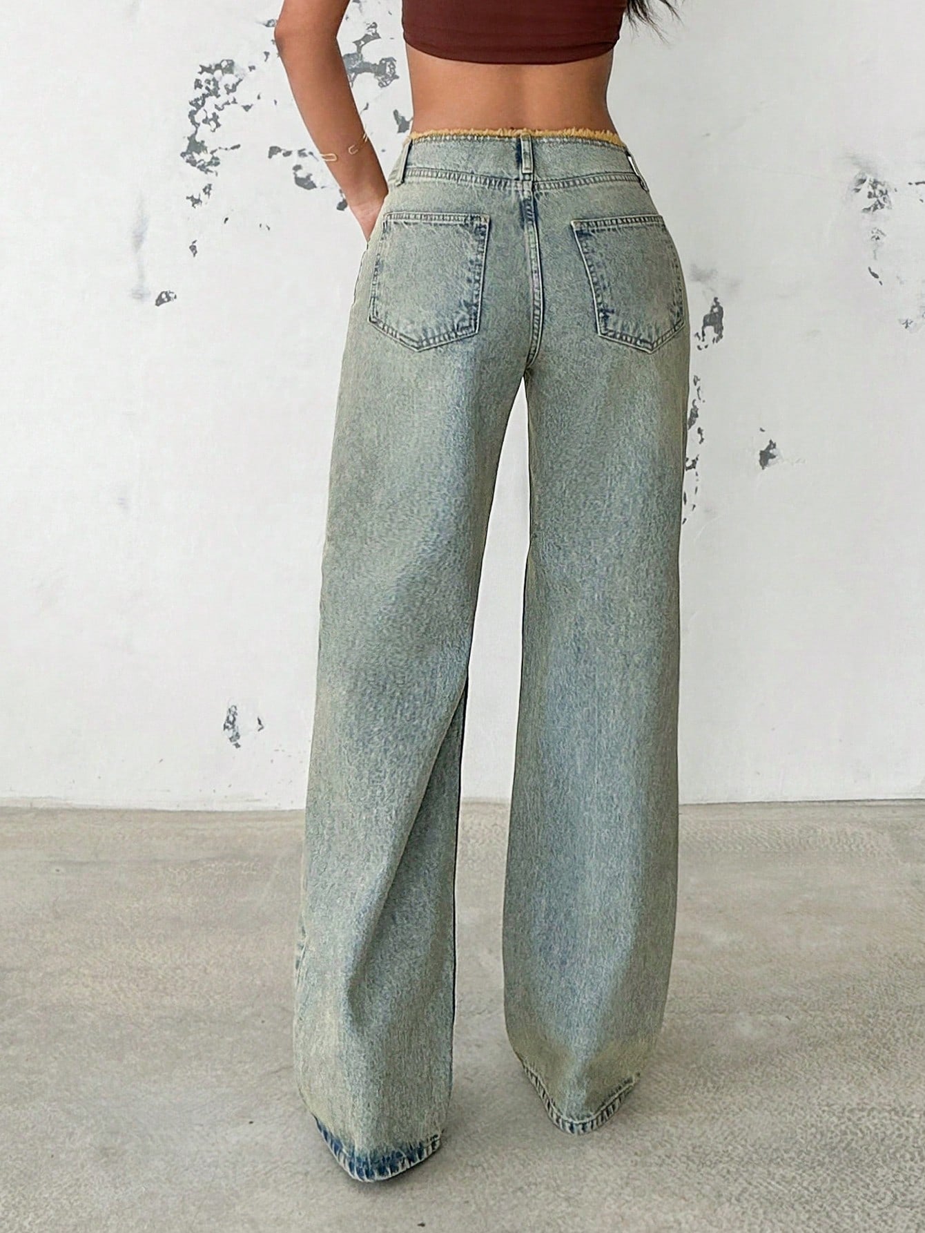 Gen X Raw Mid Rise Straight Fit Jeans