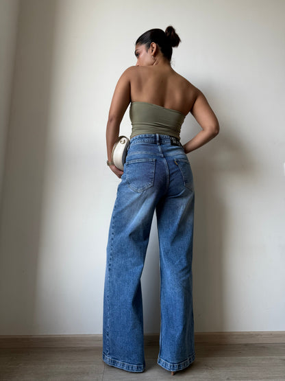 Classic Blue Wide Leg Jeans