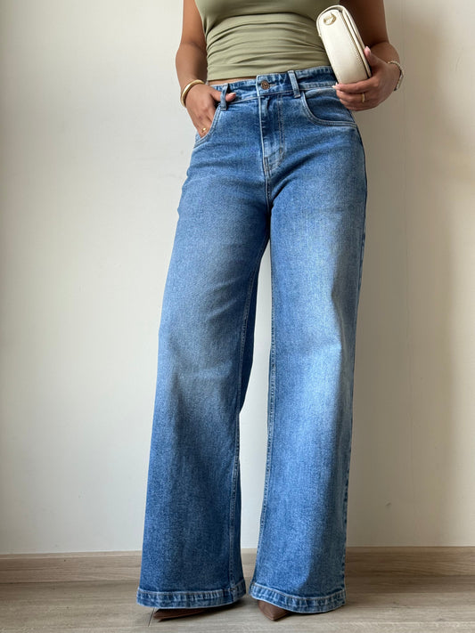 Classic Blue Wide Leg Jeans