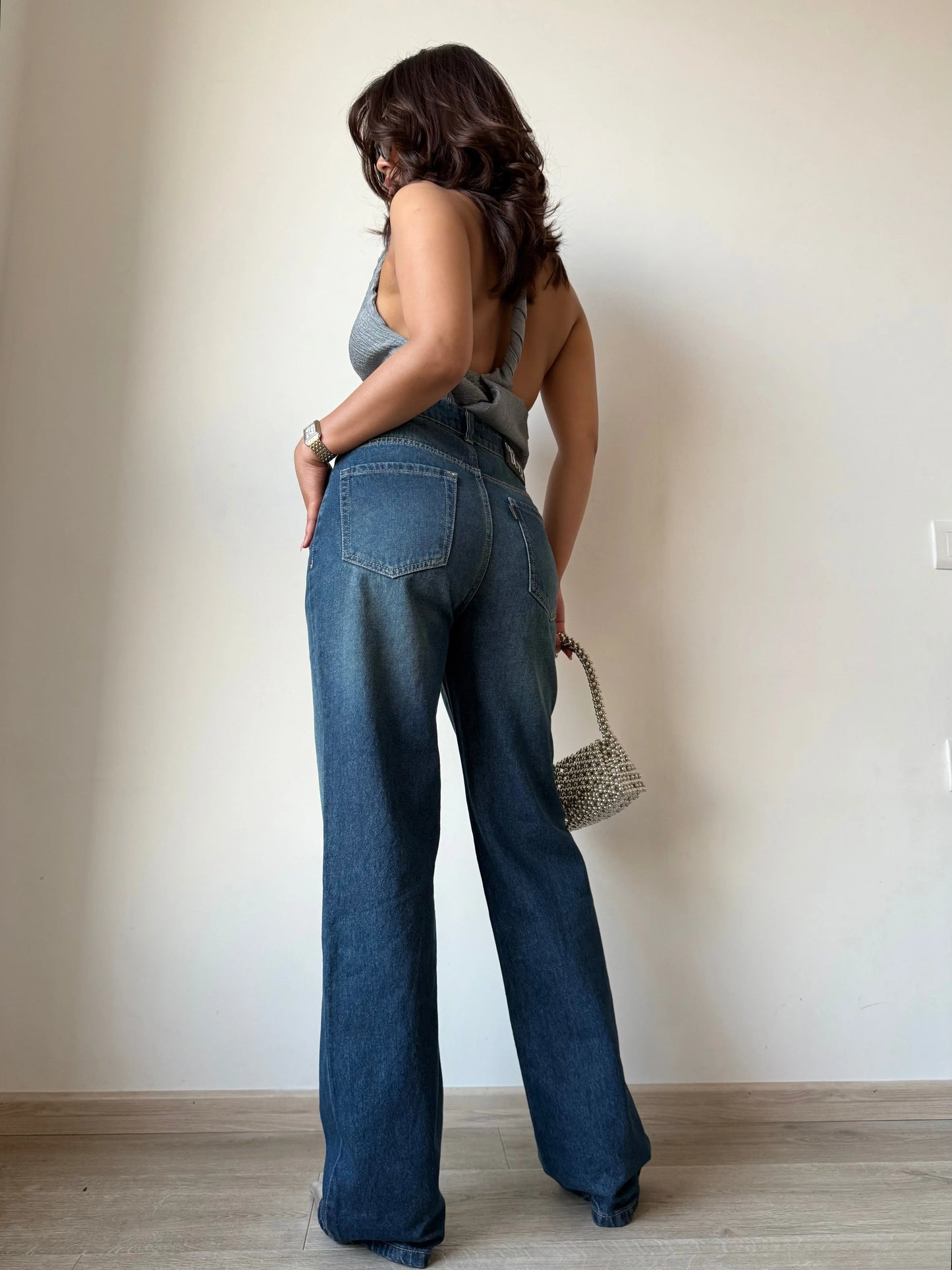 Aged Rust Blue Loose Straight Fit Jeans - trueweaver.in