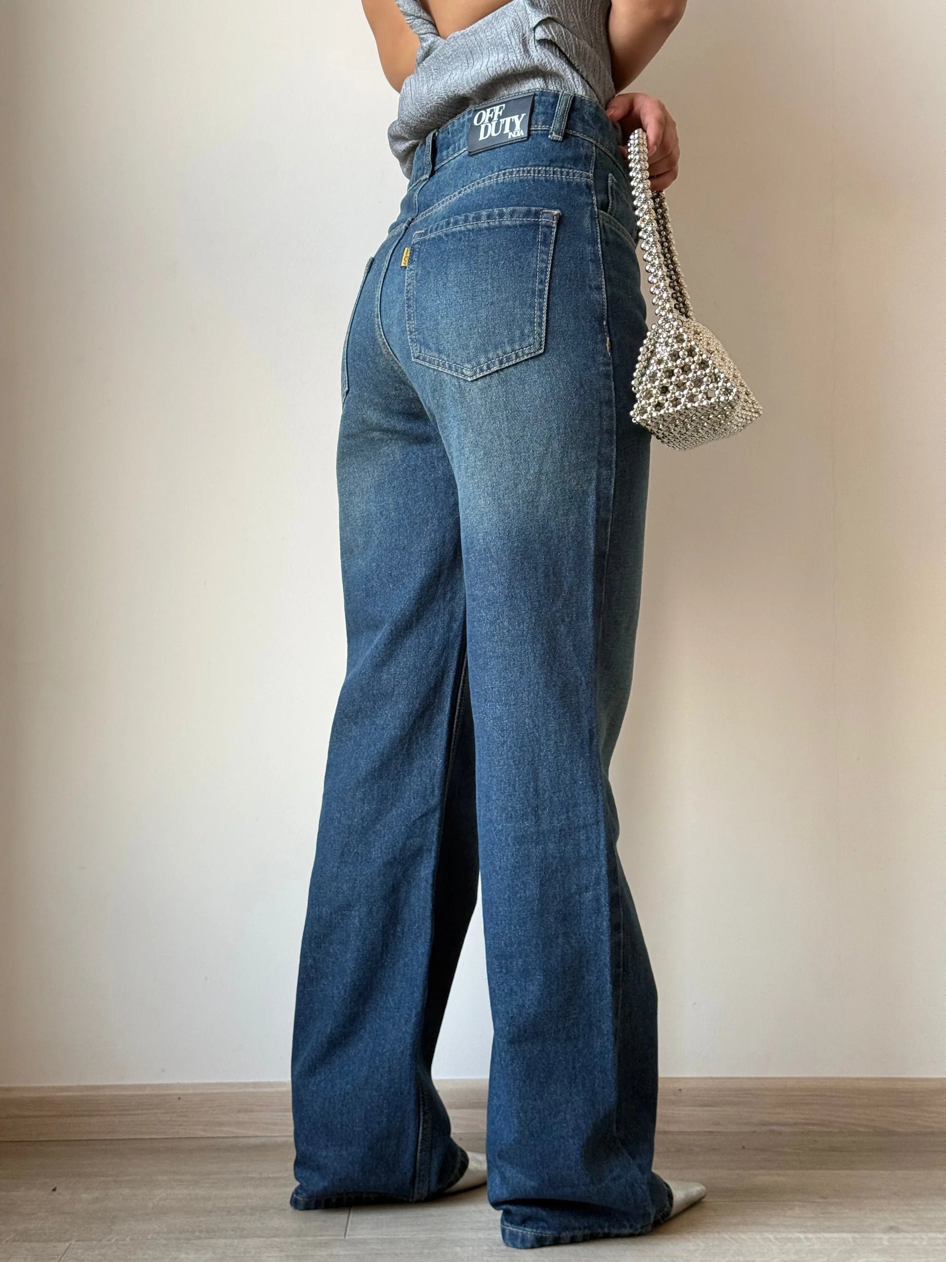 Aged Rust Blue Loose Straight Fit Jeans - trueweaver.in