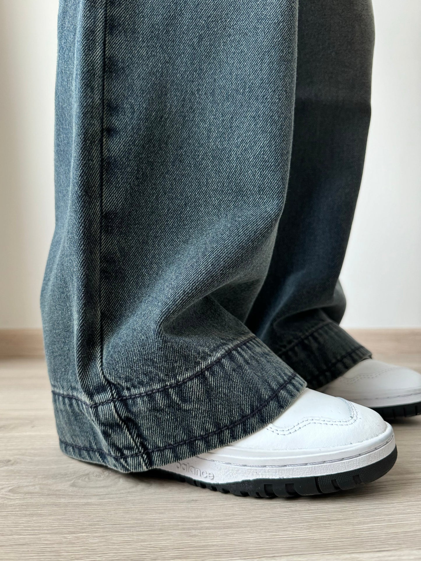 Double Button High-Waisted Denim