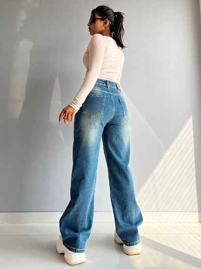 90's Blue Ripped Baggy fit Jeans - trueweaver.in