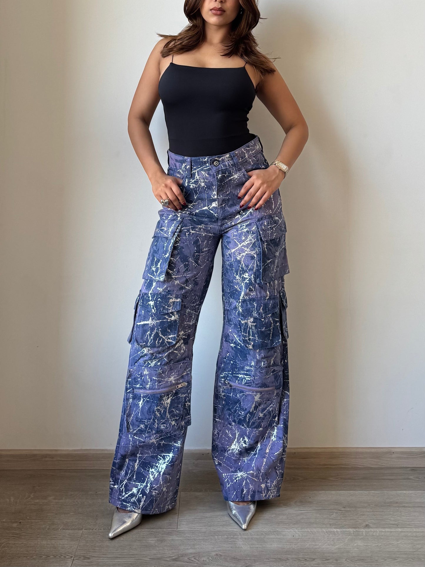 High Street Foil Cargo Denim