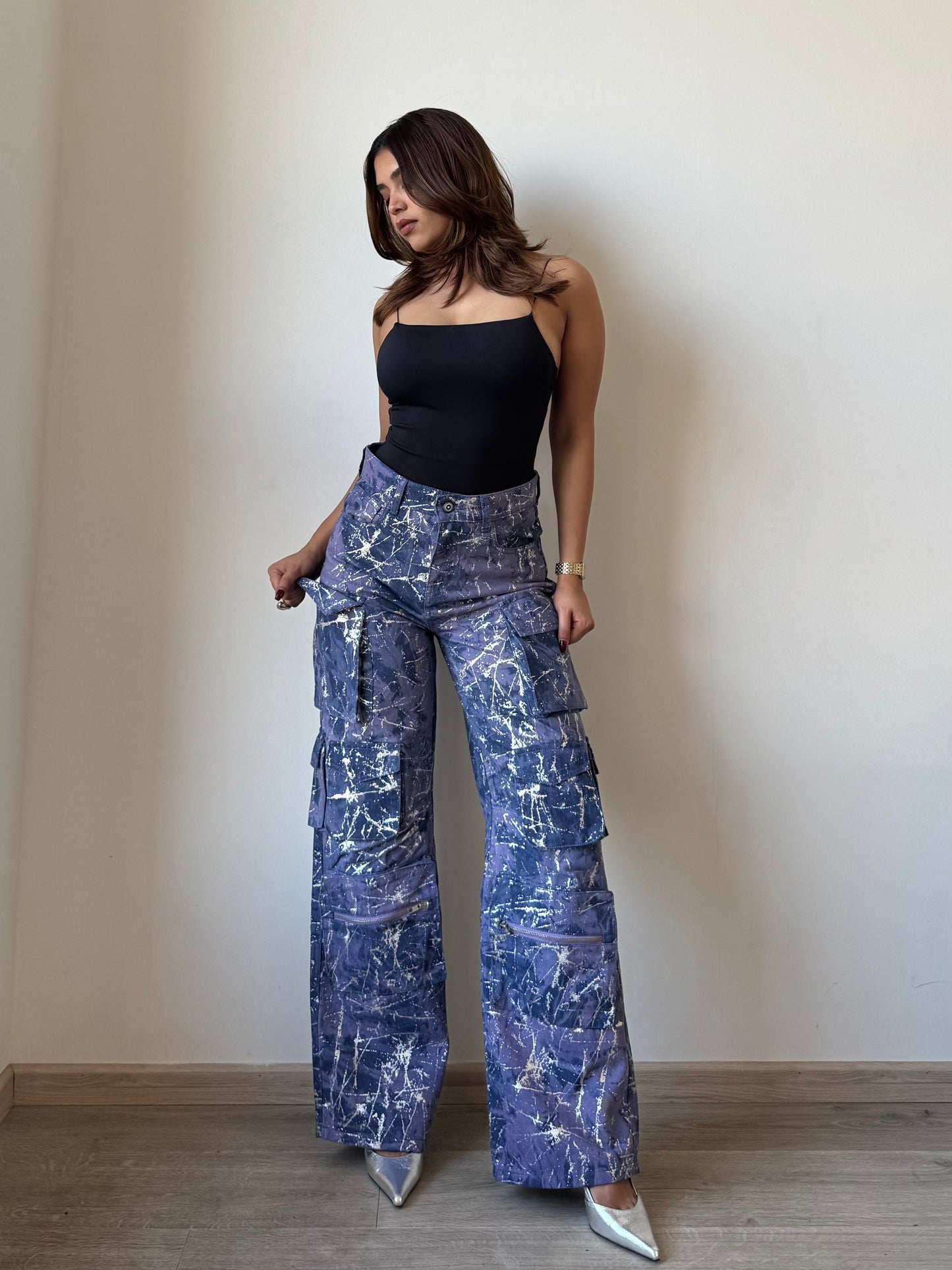 High Street Foil Cargo Denim