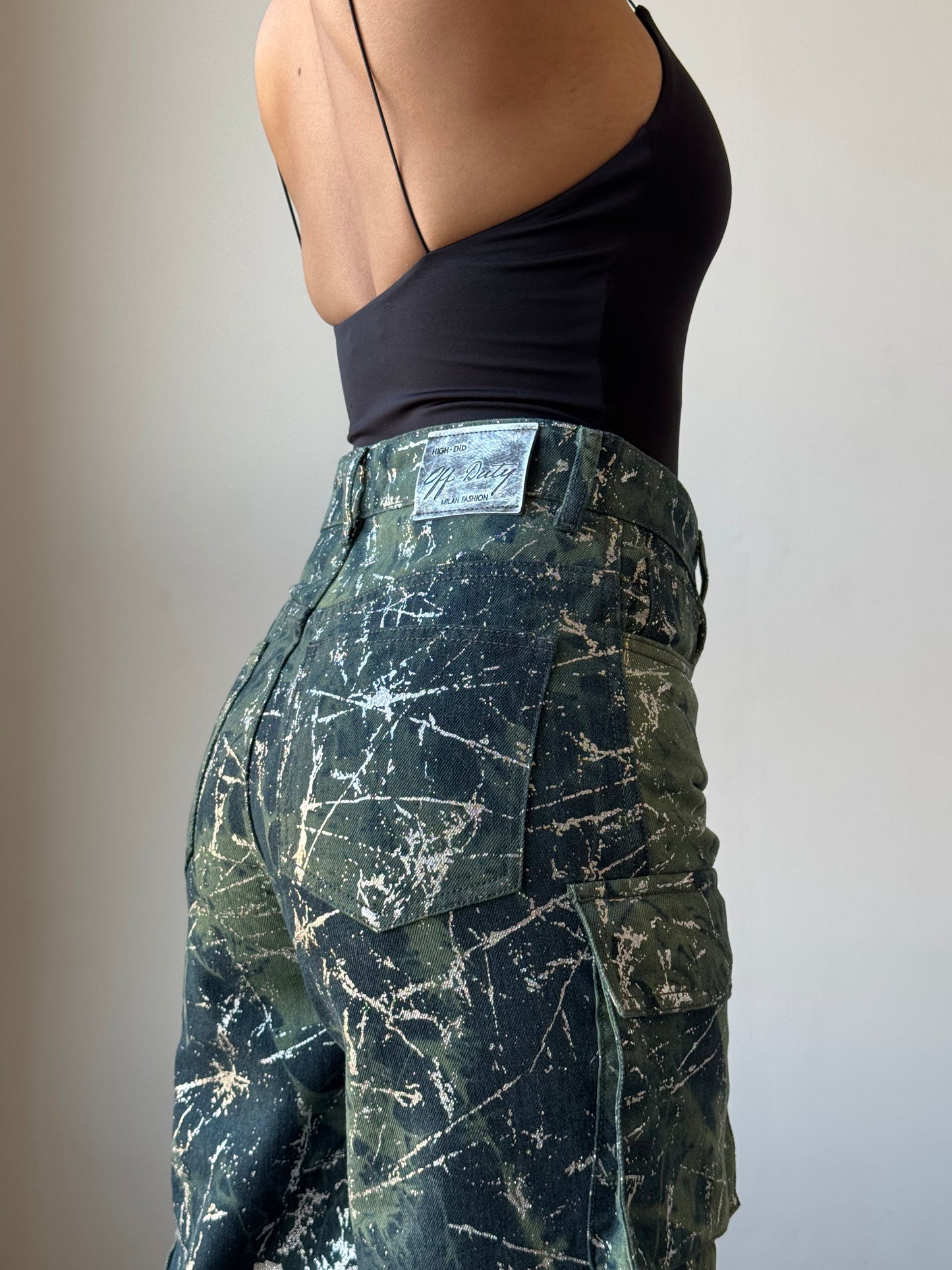 High Street Foil Cargo Denim