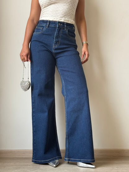Blueberry Wide Leg High Rise Jeans