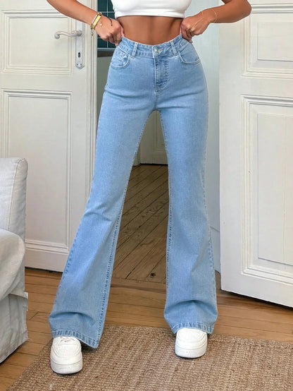 Baby Blue Bootcut Flare Jeans - UrbanClubCo.