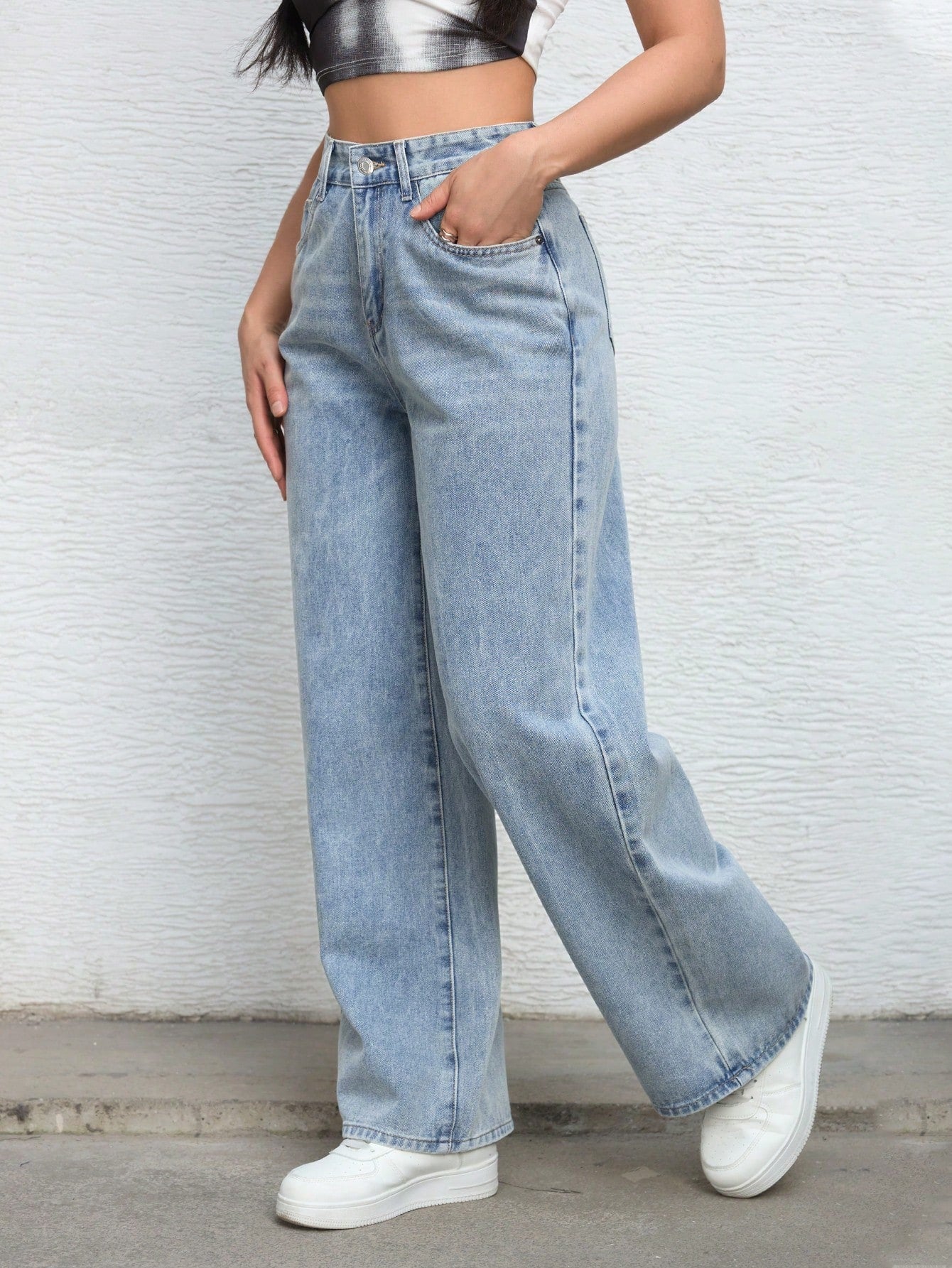 Malibu Blue Fade Wide Jeans