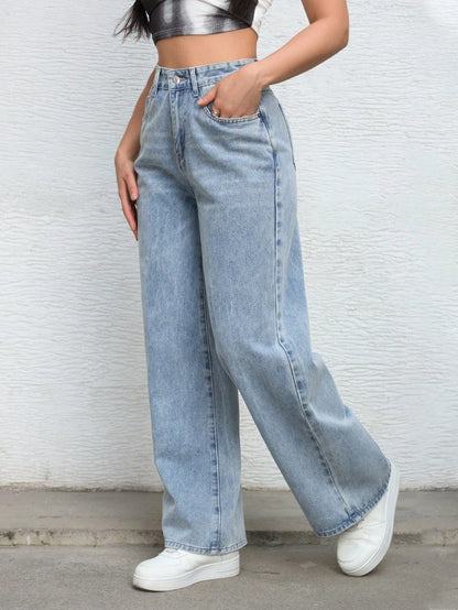 Malibu Blue Fade Wide Jeans