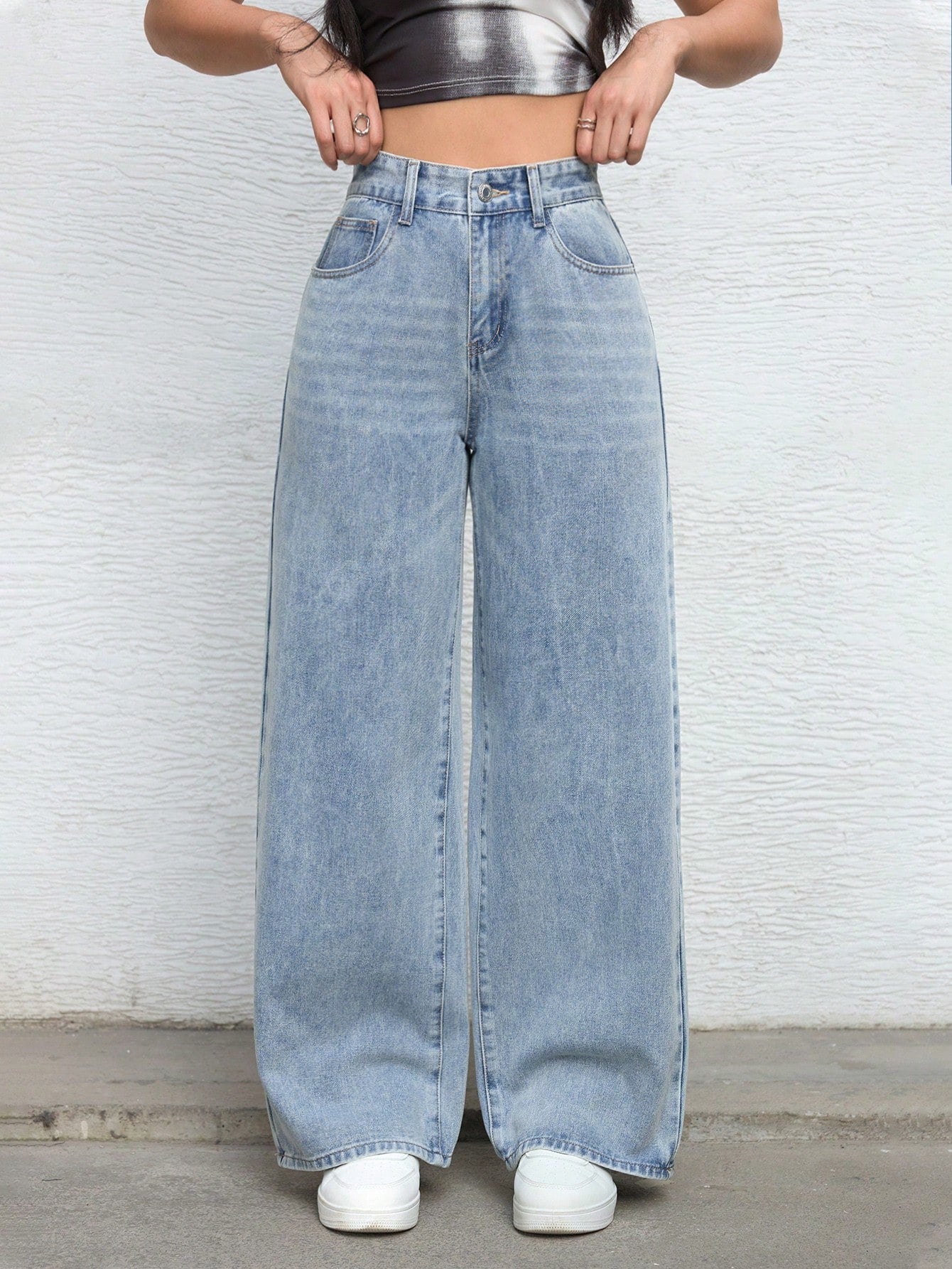 Malibu Blue Fade Wide Jeans