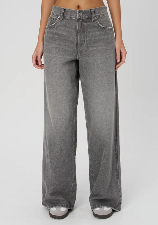 Dark Grey Wide-Leg Jeans